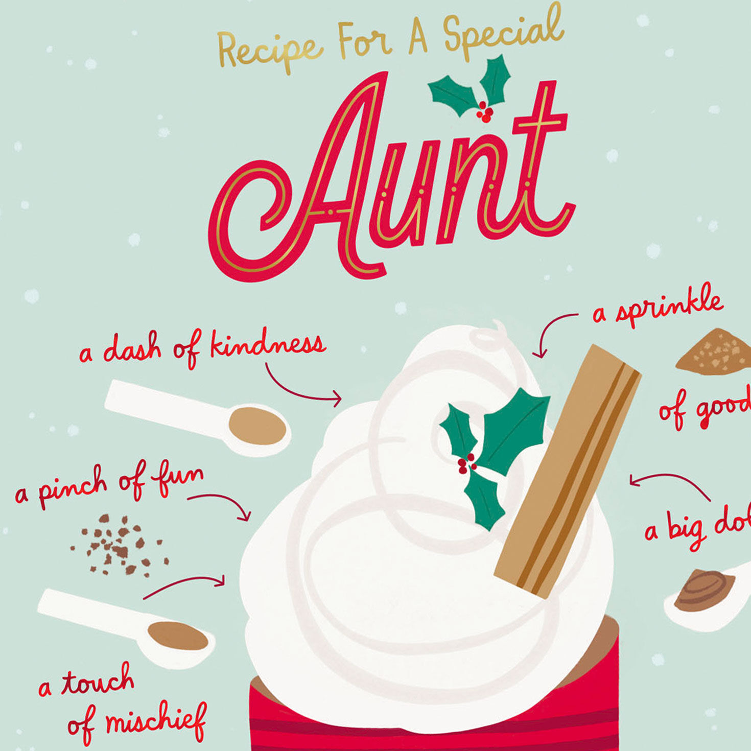 Hot Cocoa Christmas Card for Aunt Card Front Detail image number 4