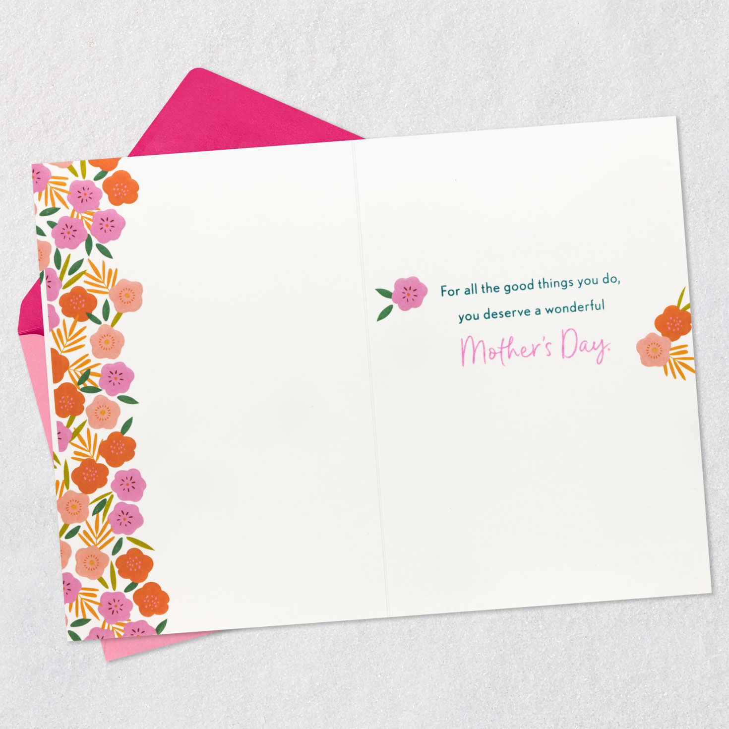 Orange Blooms Mother's Day Card for Ex-Daughter-in-Law Open card with envelope image number 3