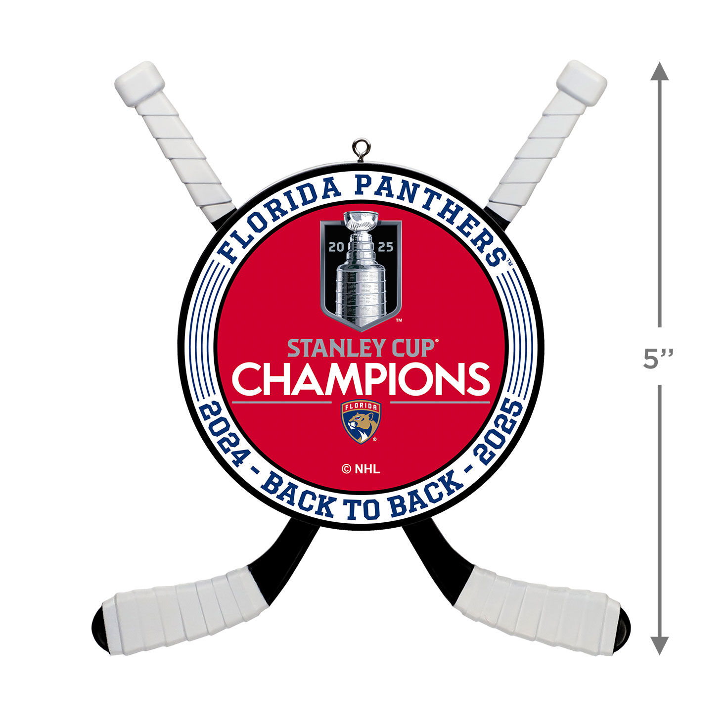 Florida Panthers Stanley Cup Christmas Ornament measurement image number 3