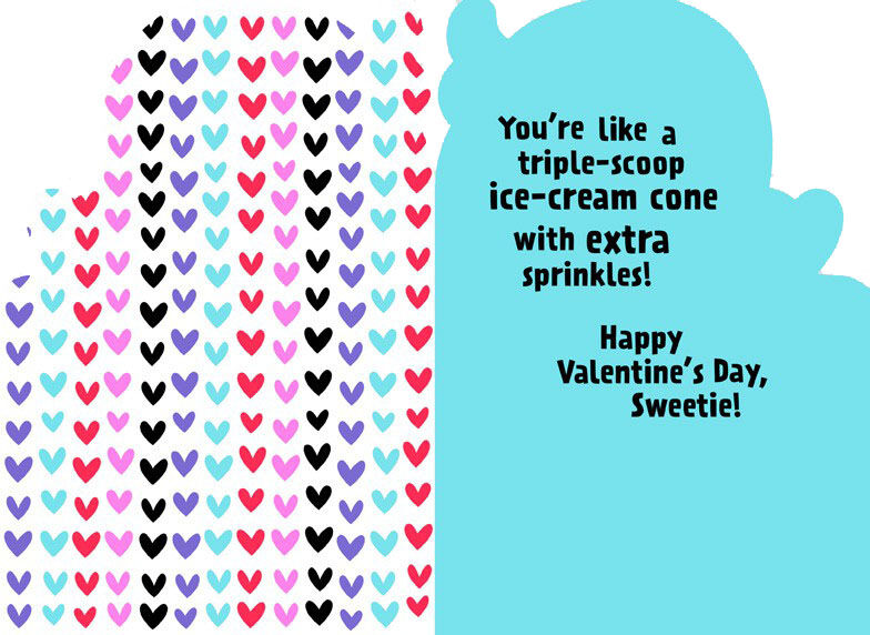 Ice Cream Cone Valentine's Day Card for Goddaughter