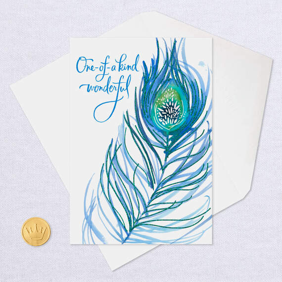 UNICEF One-of-a-Kind Wonderful Peacock Feather Birthday Card, , large image number 5