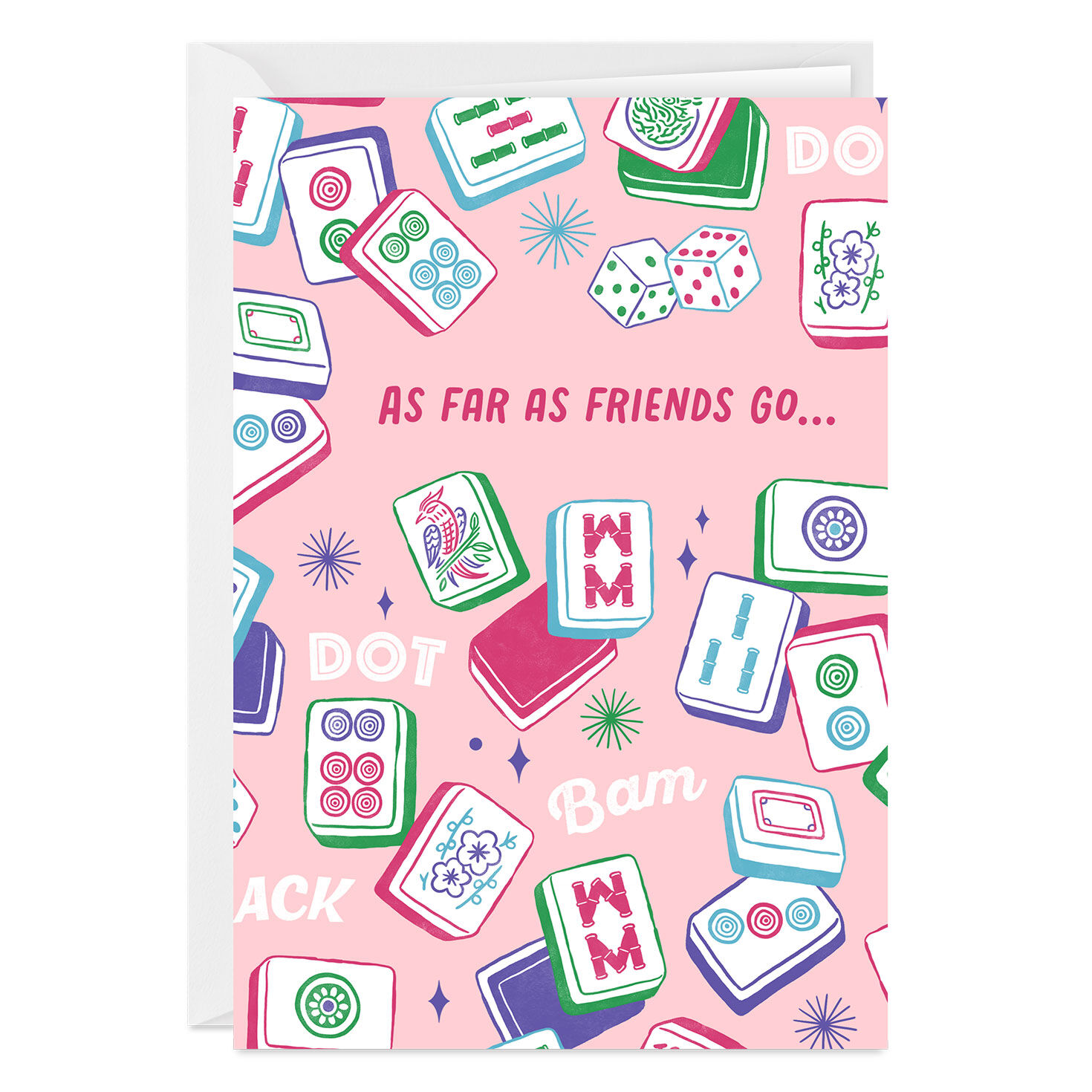 Mahjong Tiles Custom Friendship Card