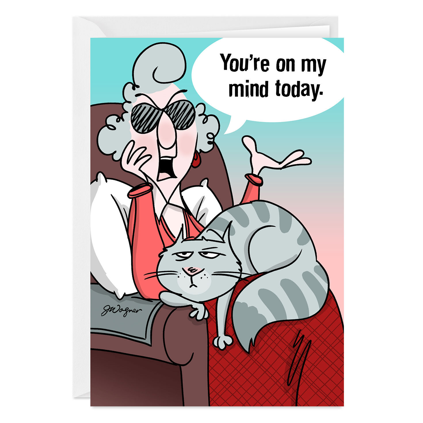 Maxine On My Mind Funny Custom Thinking of You Card