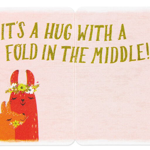 3.25" Mini Llama Hug Thinking of You Card, 