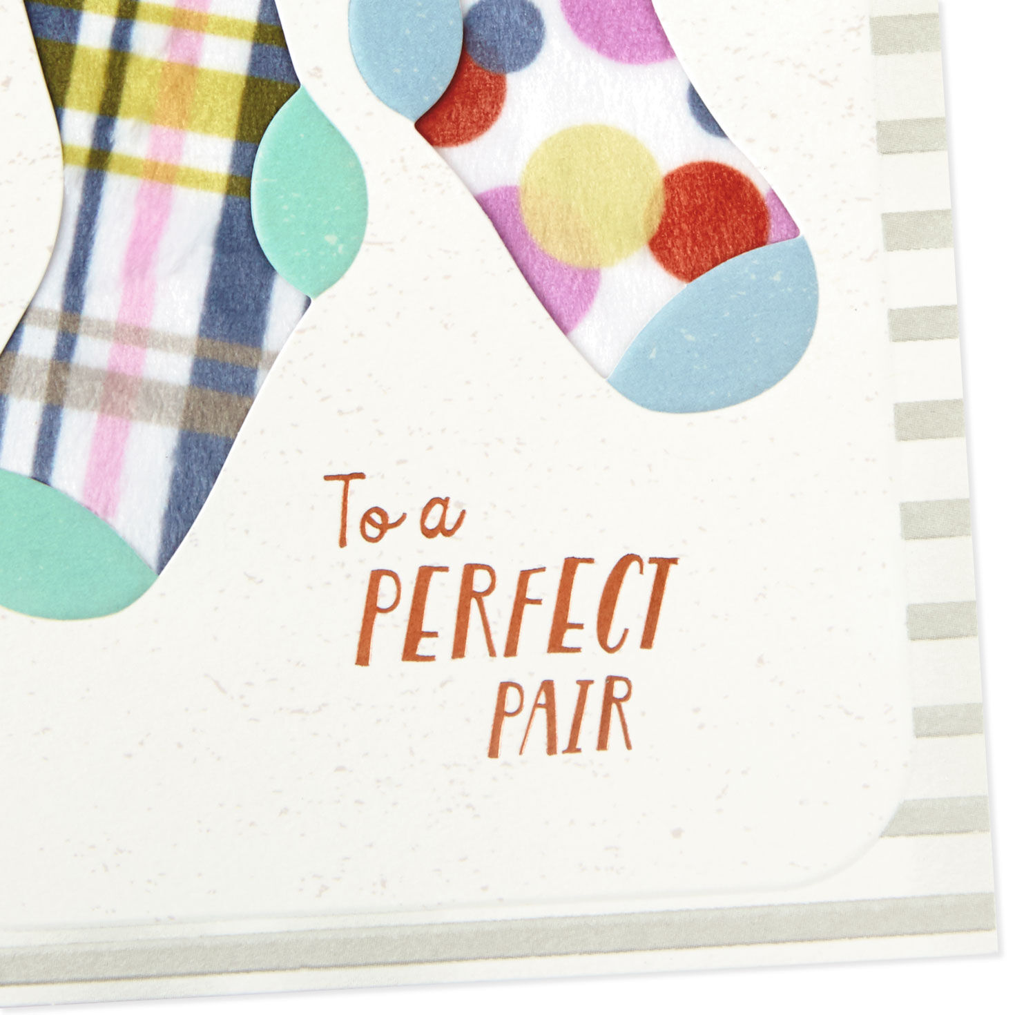 Perfect Pair of Socks Anniversary Card for Couple Card Front Detail image number 4