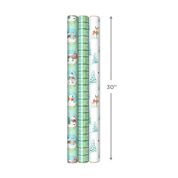 Pastel Christmas Prints 3-Pack Wrapping Paper, 120 sq. ft., , large image number 7
