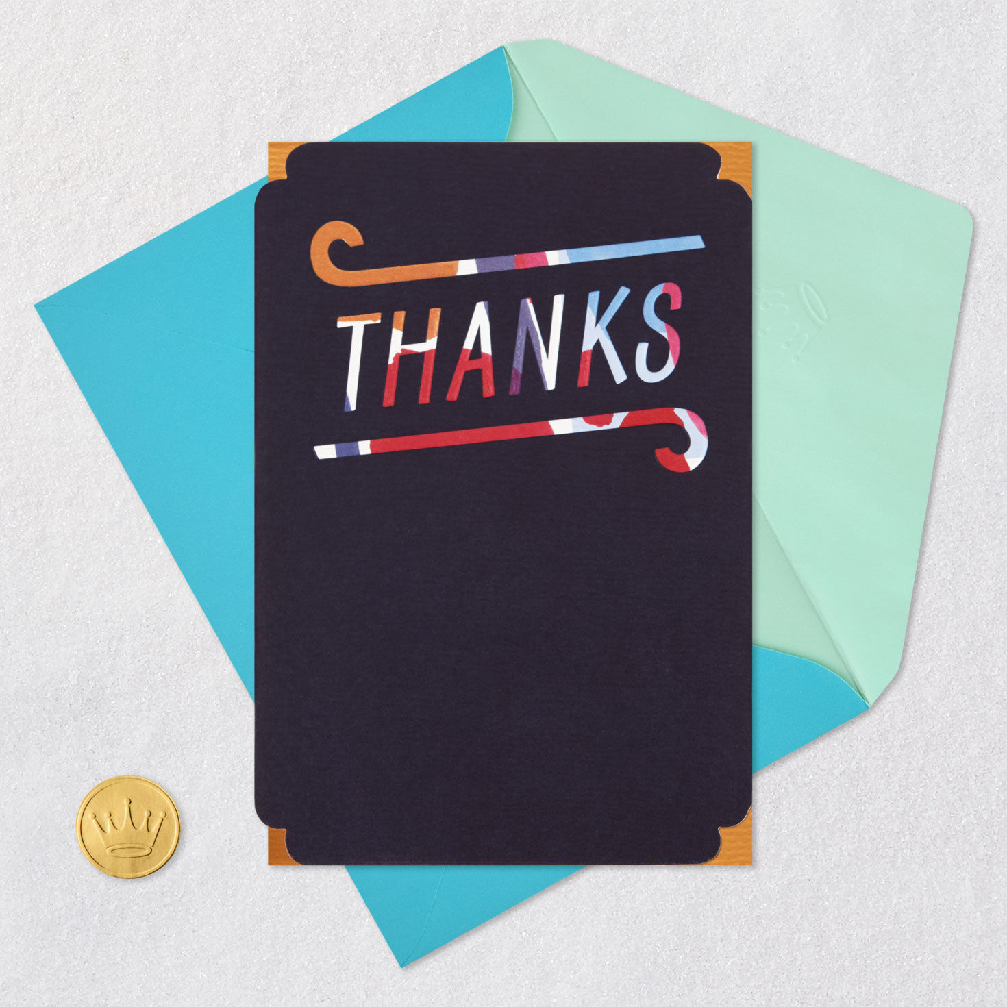 Abstract Print Lettering Blank Thank You Card, , large image number 4