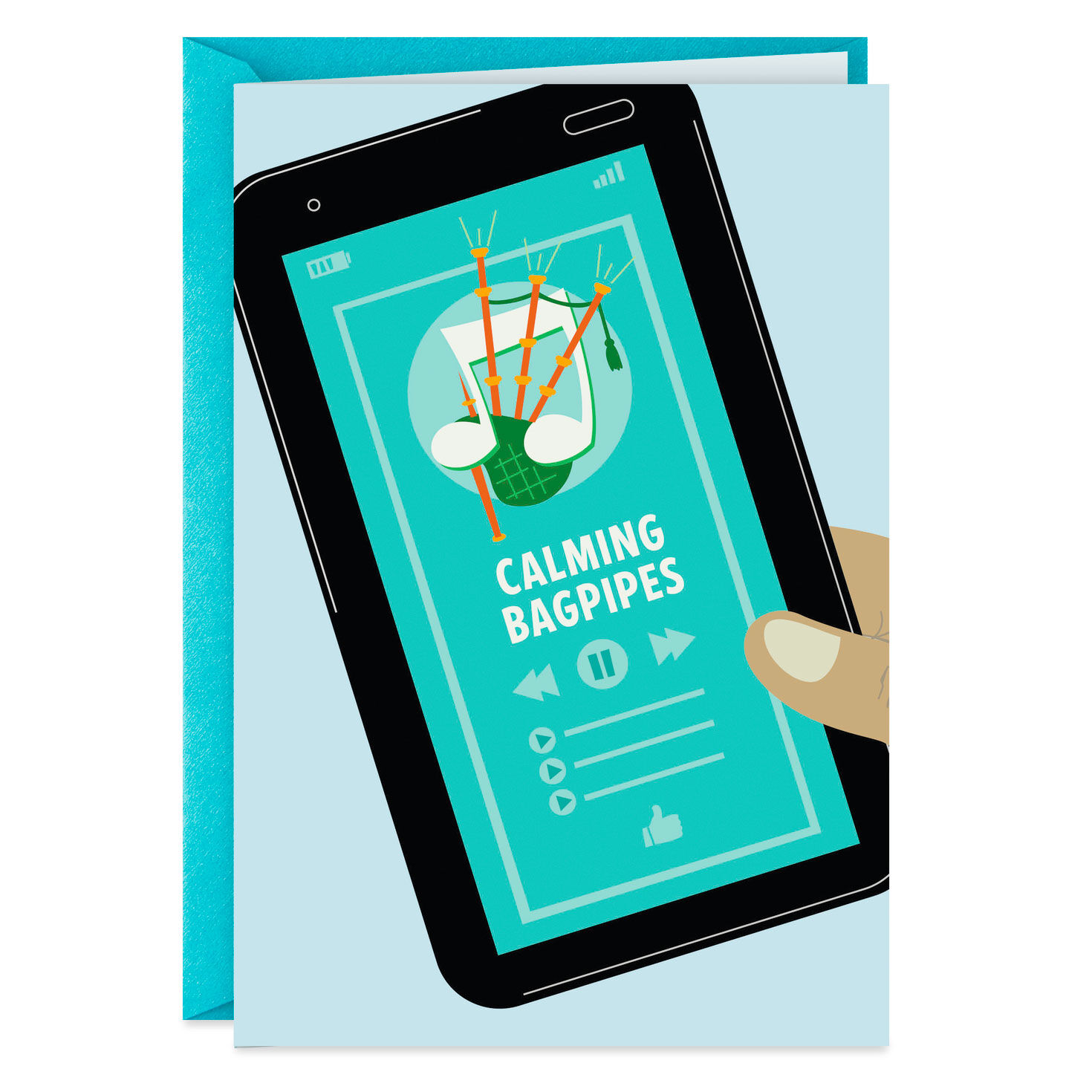 Calming Bagpipes Funny Encouragement Card, , large image number 1