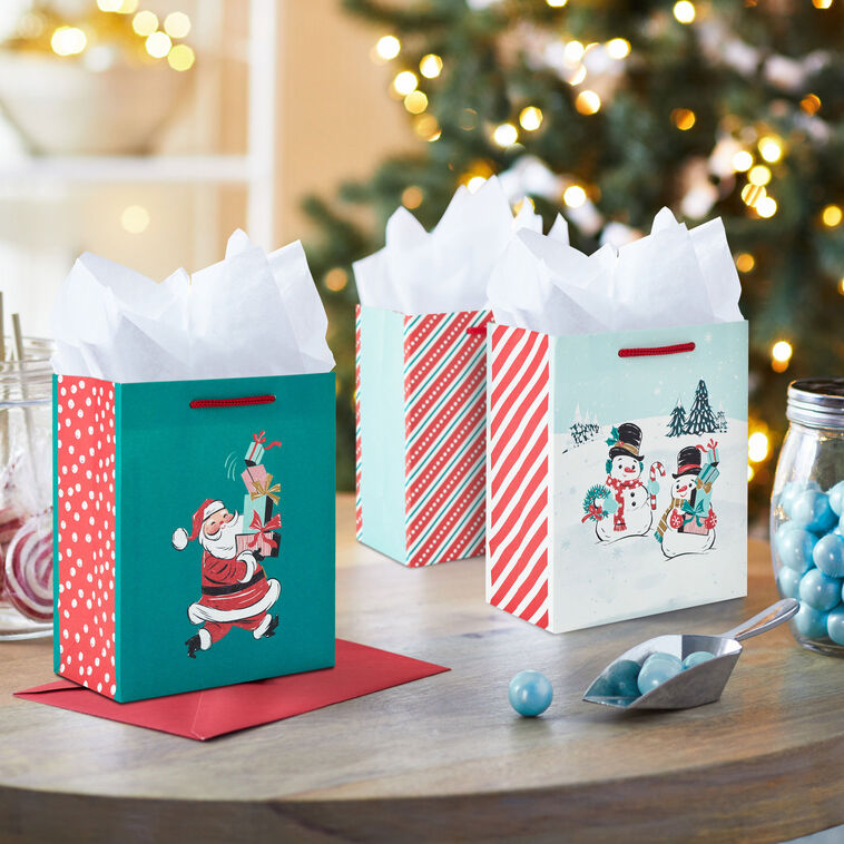 6 5 Vintage Charm 6 Pack Assortment Small Christmas Gift Bags Gift 6 5 vintage charm 6 pack assortment small christmas gift bags gift