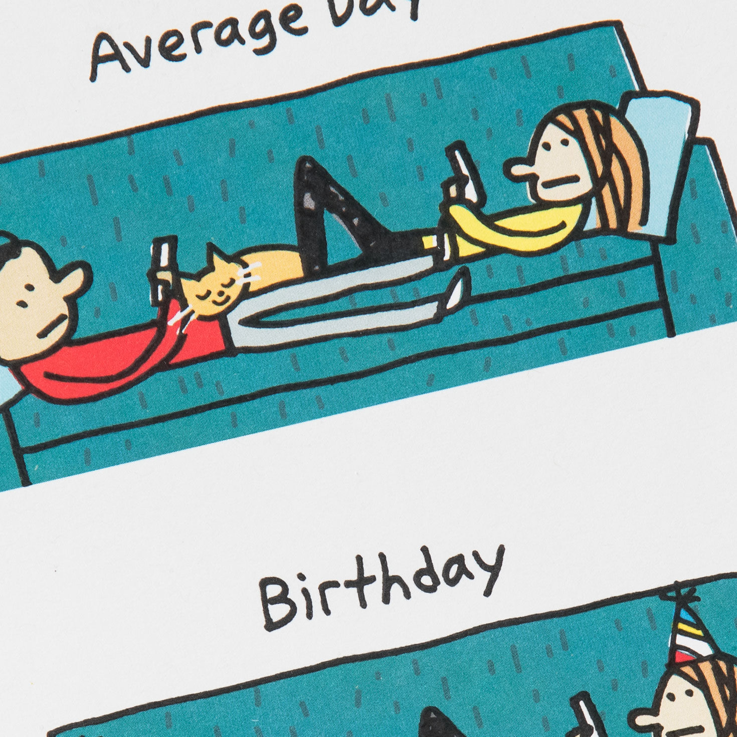 Couple Reading on Couch Funny Birthday Card Card Front Detail image number 4