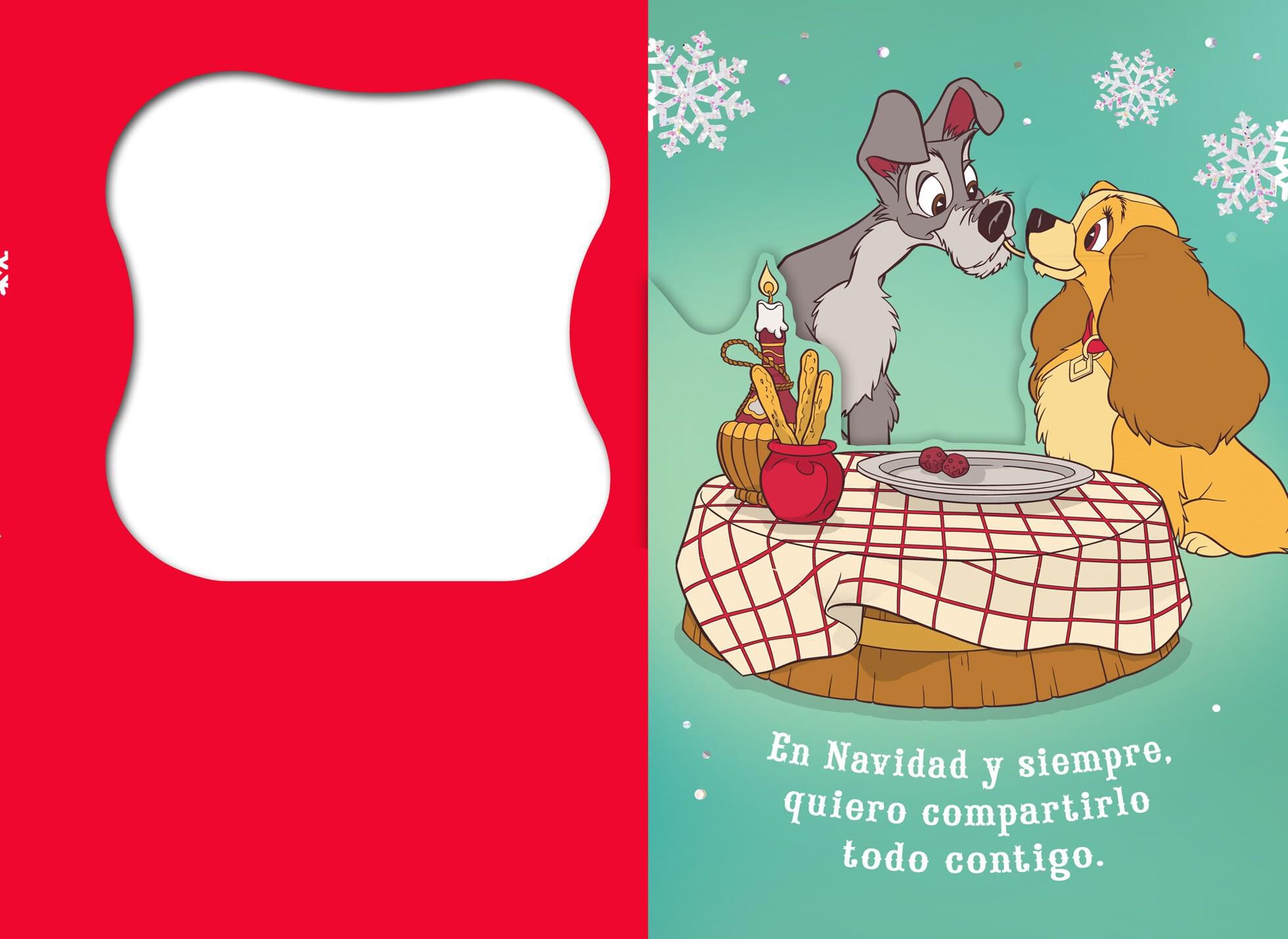 Lady and the Tramp Feliz Navidad Christmas Card