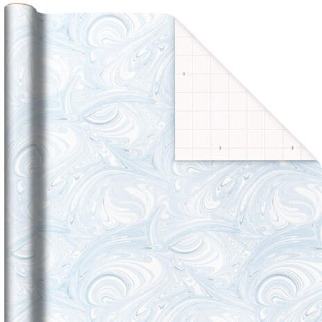 Blue Marbled Wrapping Paper, 20 sq. ft., , large