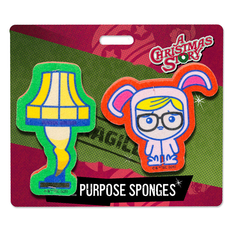 Spoontiques A Christmas Story Shaped Scrubbing Sponges, Set of 2