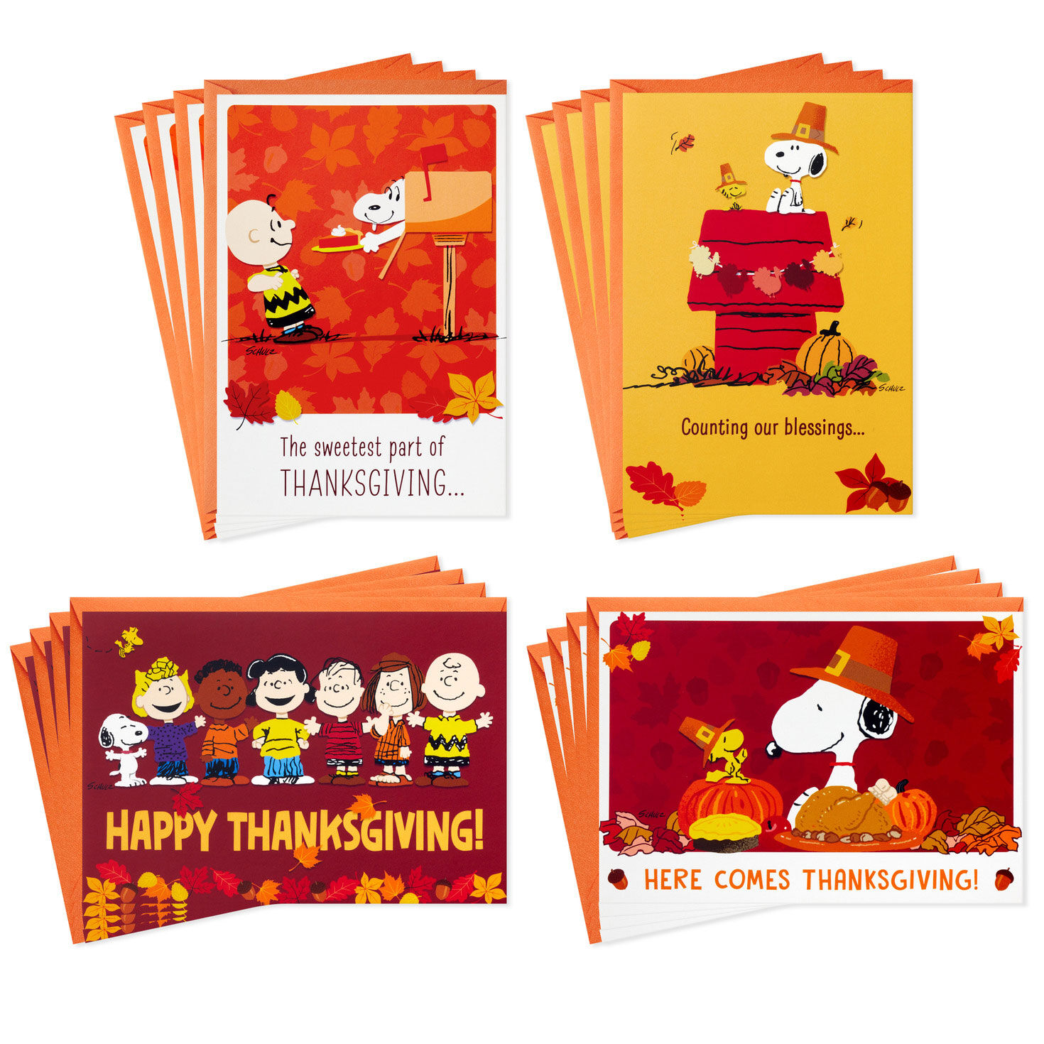Peanuts® Good Wishes Boxed Thanksgiving Cards Assortment, Pack of 16 for only USD 9.99 | Hallmark