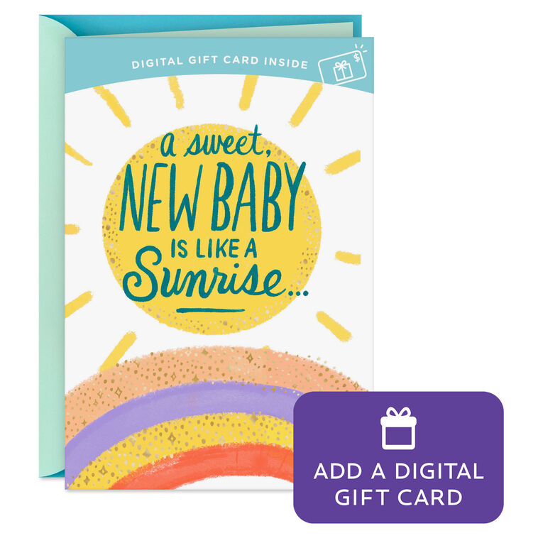 Enjoy the Sunshine Coming Your Way Gift Card Greeting New Baby Card