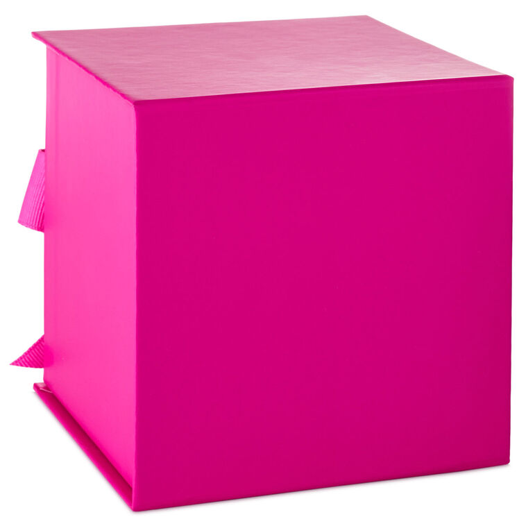 Solid Hot Pink Small Square Gift Box back image number 6