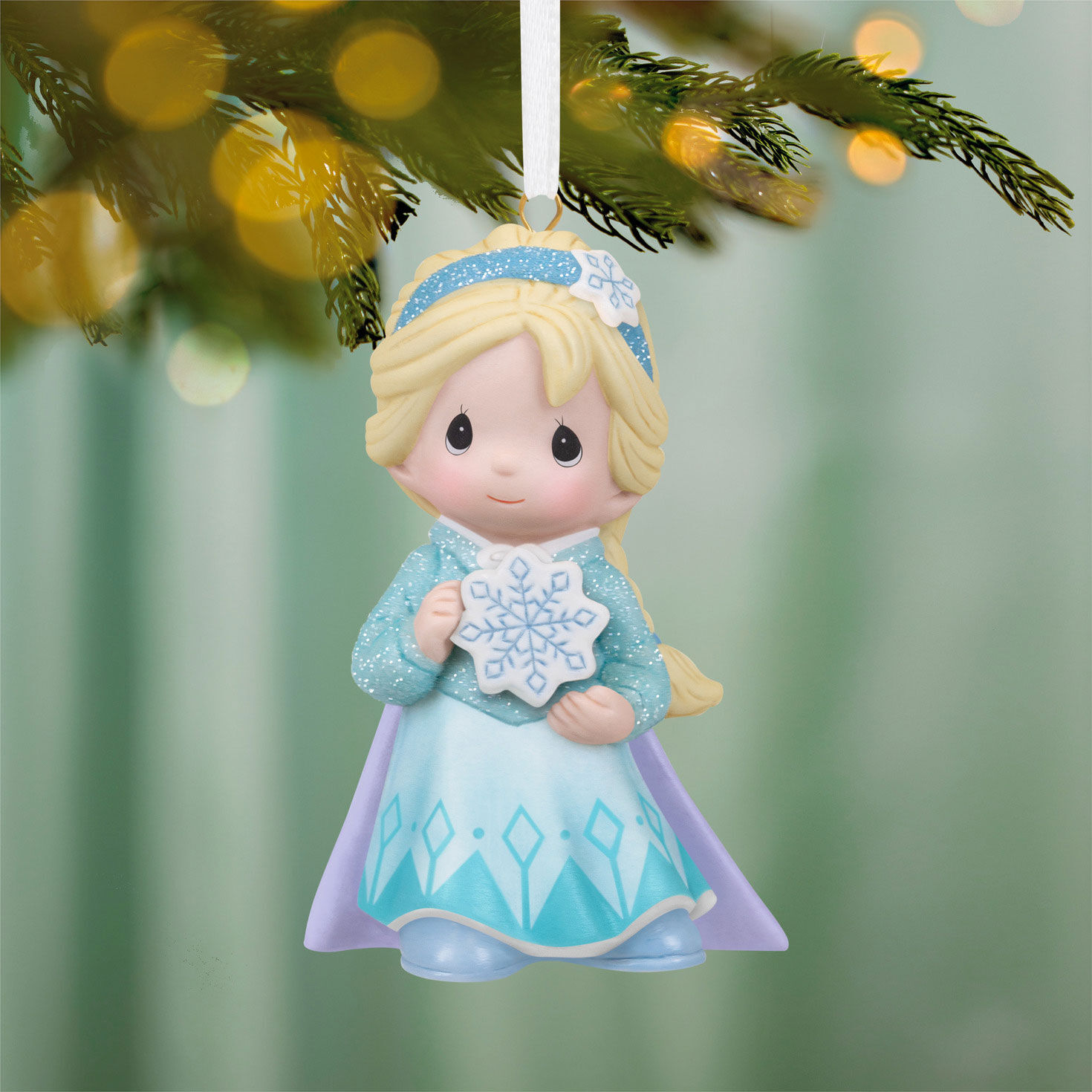 Precious Moments Frozen Elsa Keepsake Ornament hanging on tree image number 2