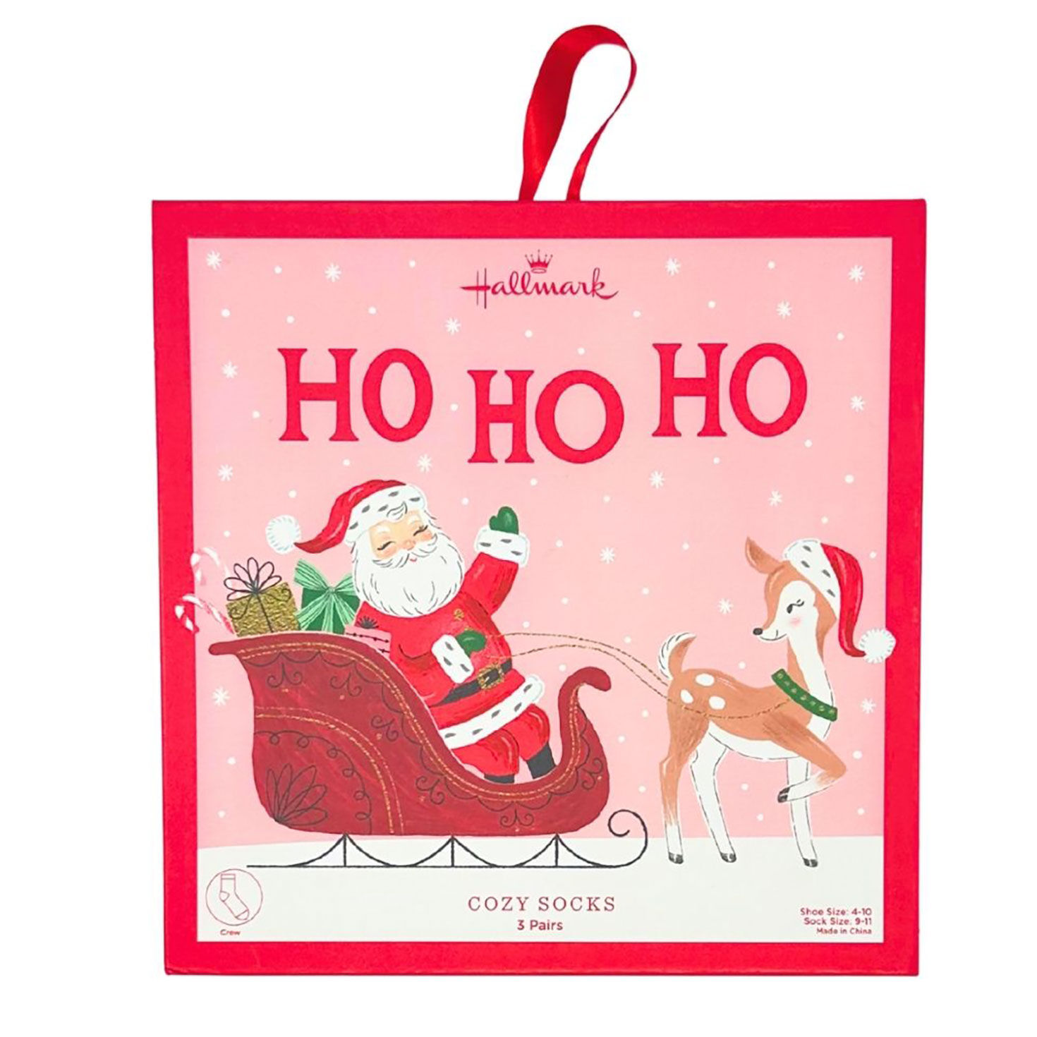 Ho Ho Ho Cozy Christmas Socks Set in Greeting Card Box, 3 pair for only USD 19.99 | Hallmark
