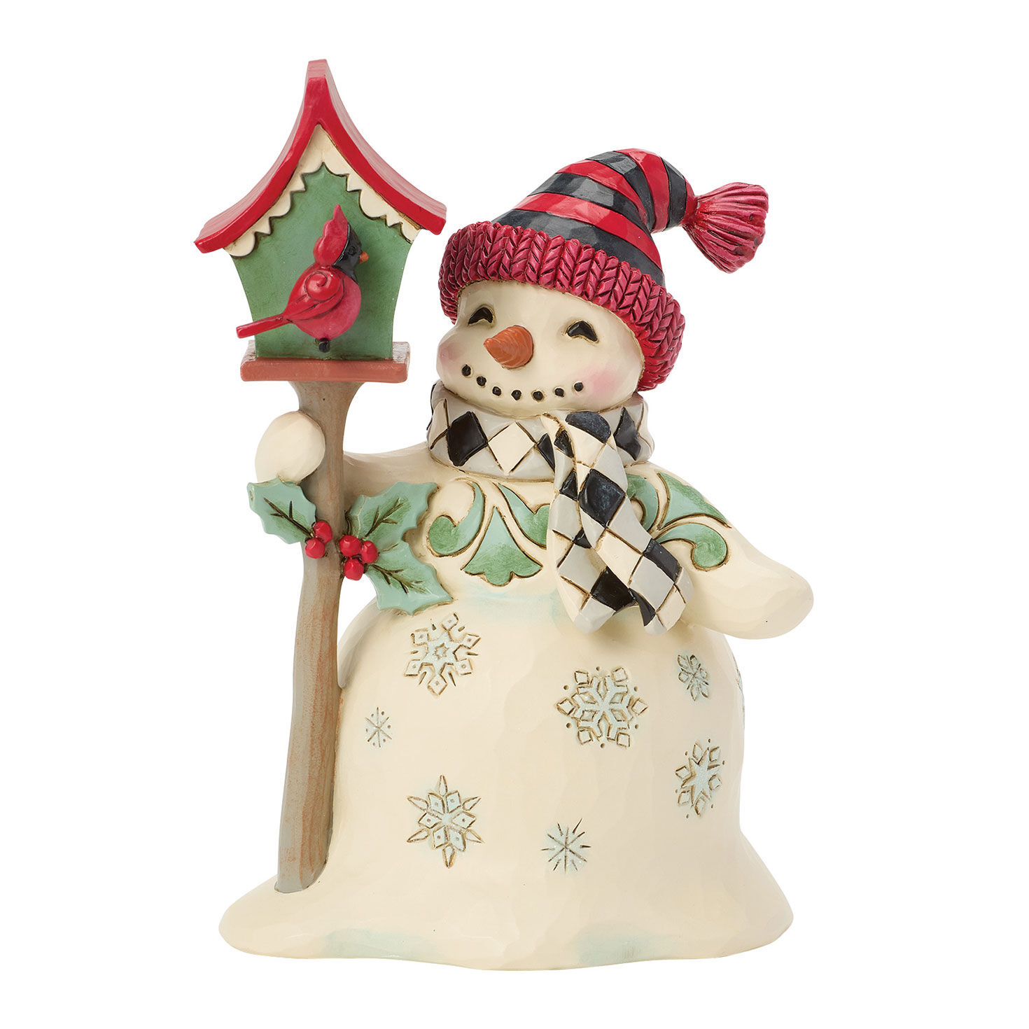Jim Shore Heartwood Creek Birdie, It's Cold Outside Snowman Figurine, 5.75"
