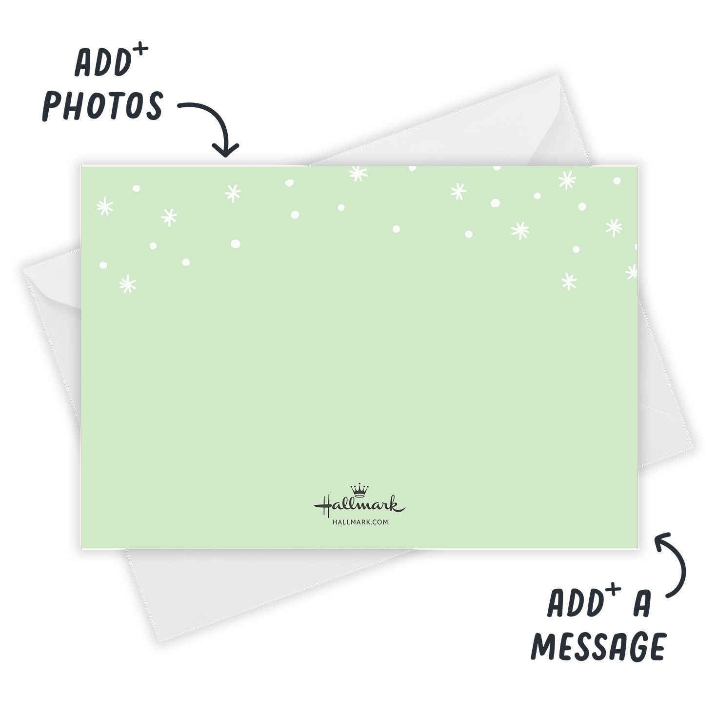 Dog in Red Car Personalized Holiday Photo Card Card back with Envelope indicating personalization image number 3