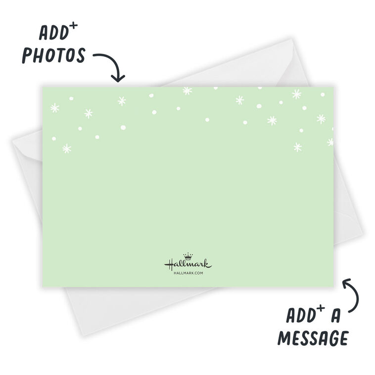 Dog in Red Car Personalized Holiday Photo Card Card back with Envelope indicating personalization image number 3