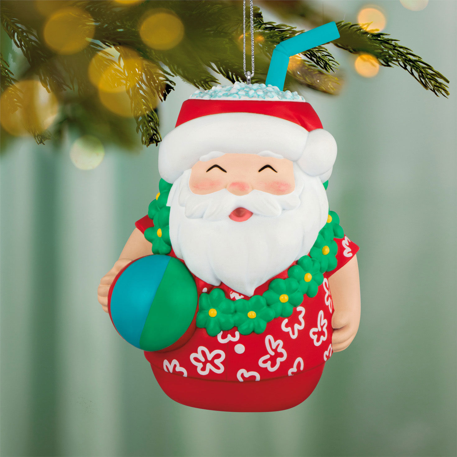 Santa Tiki Cup Keepsake Ornament  image number 2
