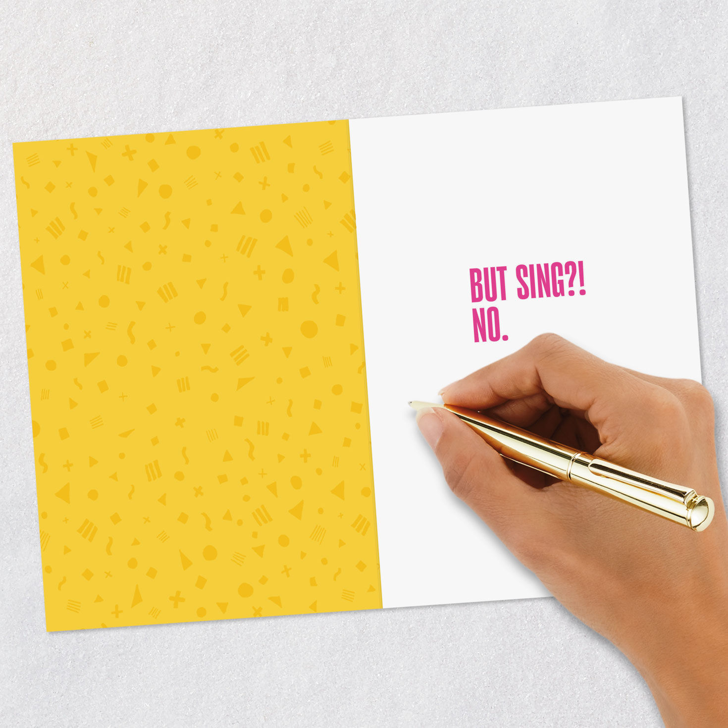 Tabby Cat in Party Hat Funny Birthday Card signing card image number 6