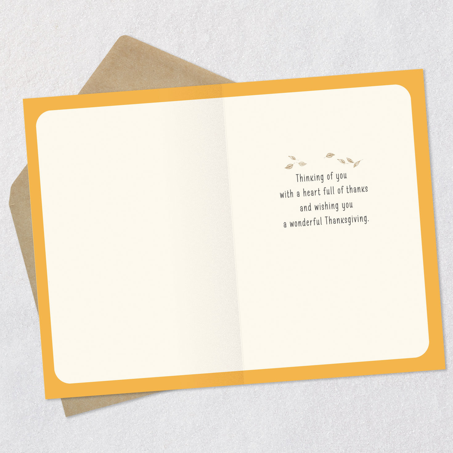 Woodland Animals Feast Thanksgiving Card Open card with envelope image number 3