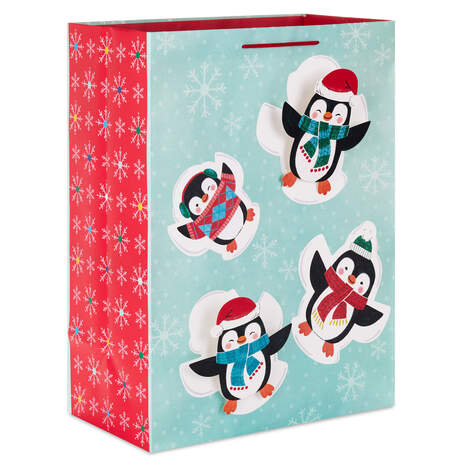 20" Snow Angel Penguins Jumbo Christmas Gift Bag, , large