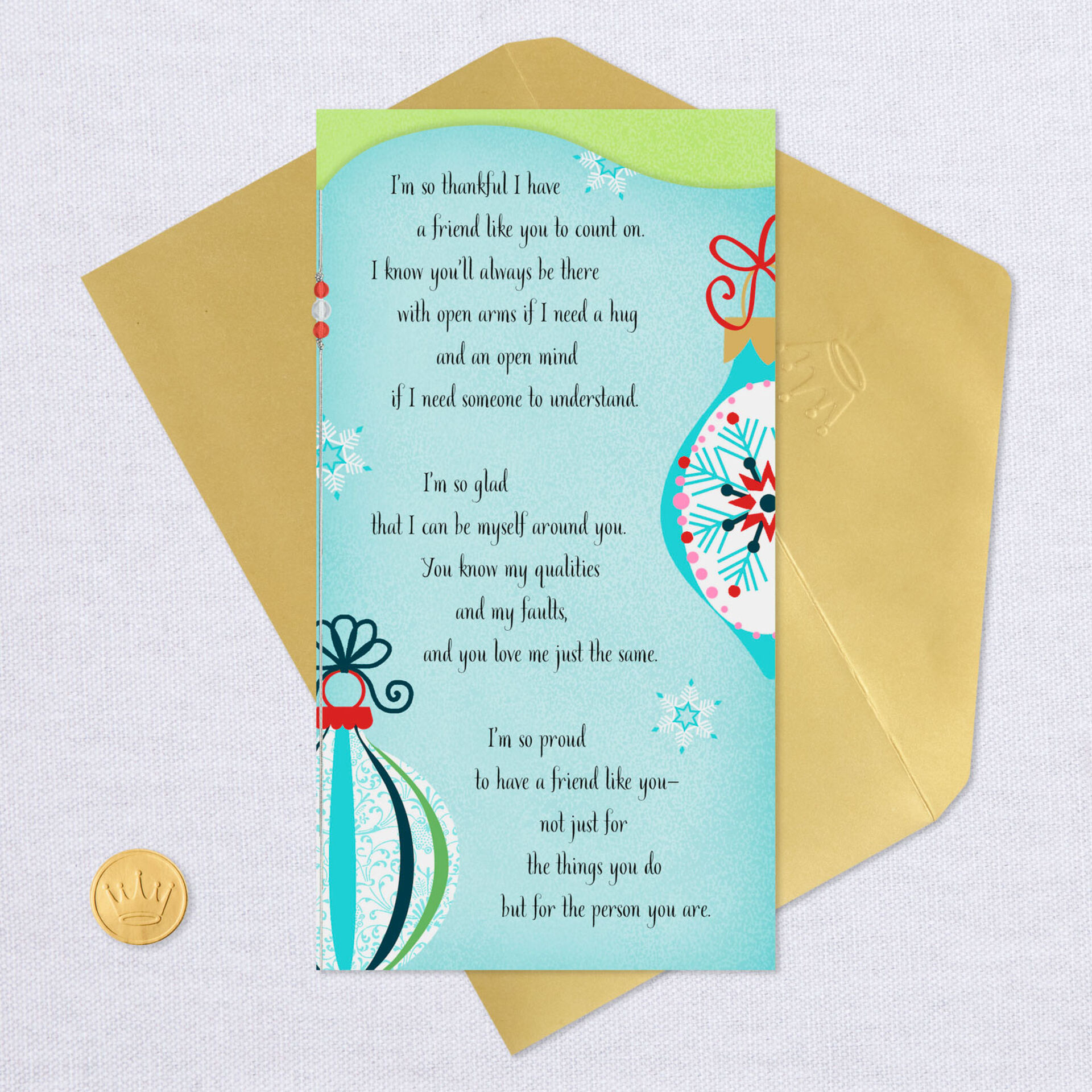 Between You And Me Thankful For You Christmas Card For Friend Greeting Cards Hallmark Between You And Me Thankful For You Christmas Card For Friend Greeting Cards Hallmark