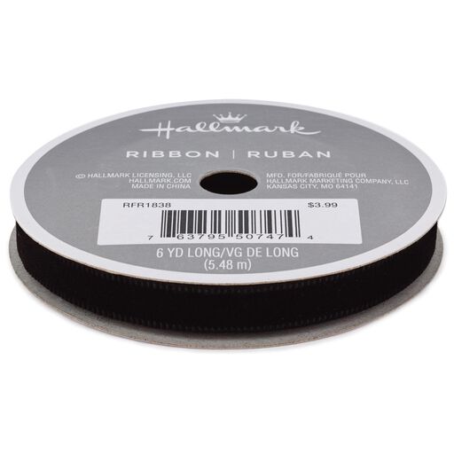 Black Velvet 3/8" Ribbon, 18', 