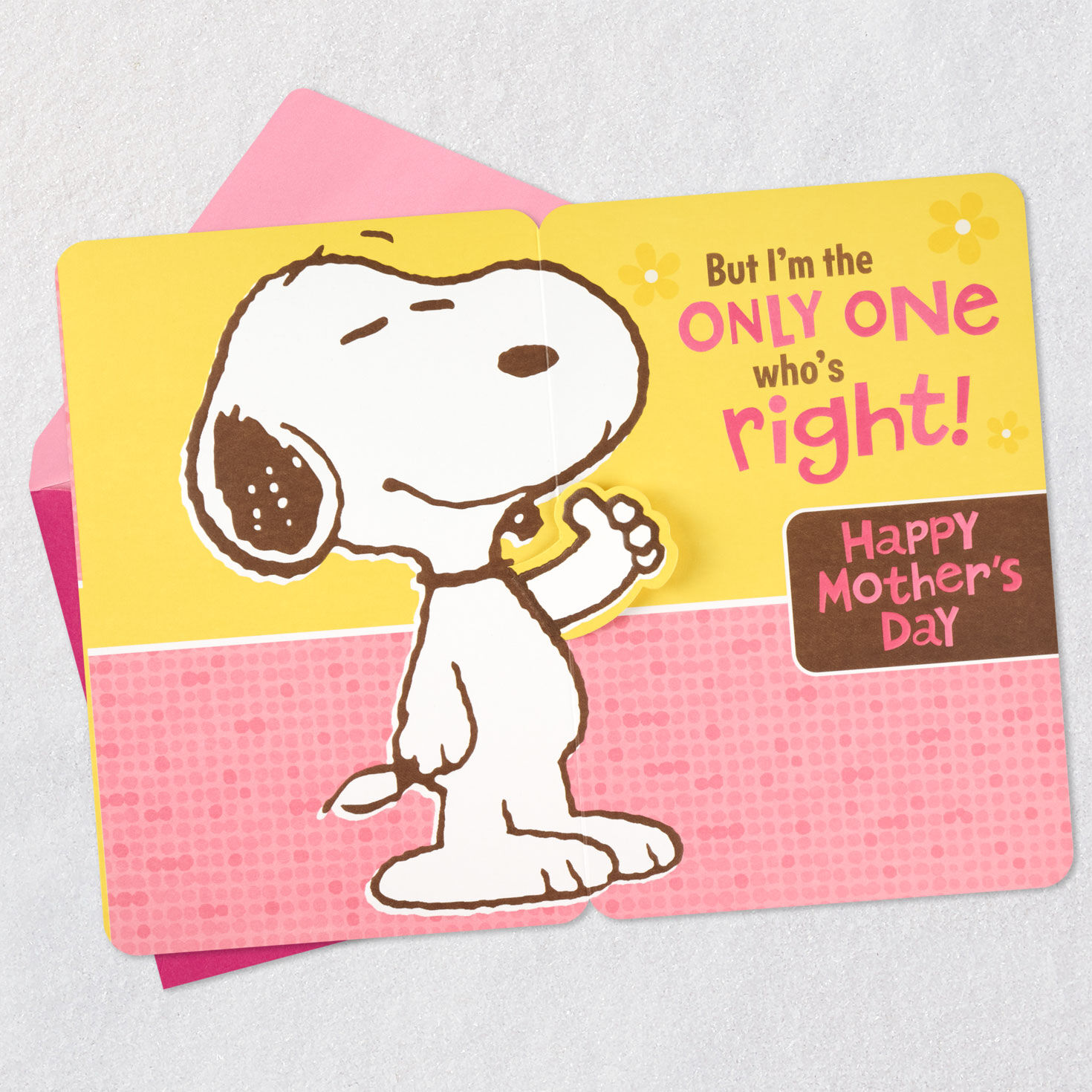 Snoopy Best Mom Funny Pop-Up Mother's Day Card From Son  image number 3