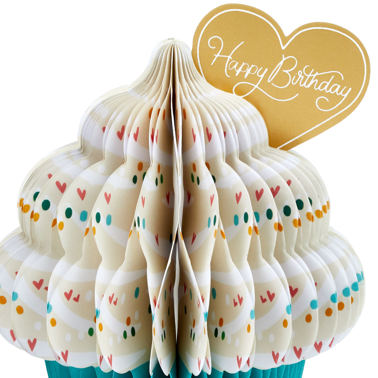 Love to Love You Cupcake With Heart Honeycomb 3D Pop-Up Romantic Birthday Card, , large image number 6