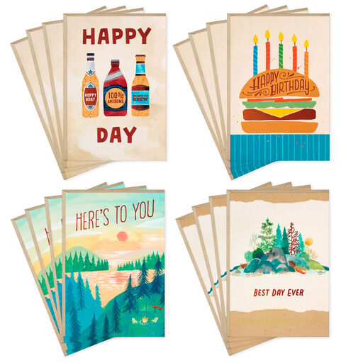 Hearty Wishes Boxed Birthday Cards Assortment, Pack of 16, 