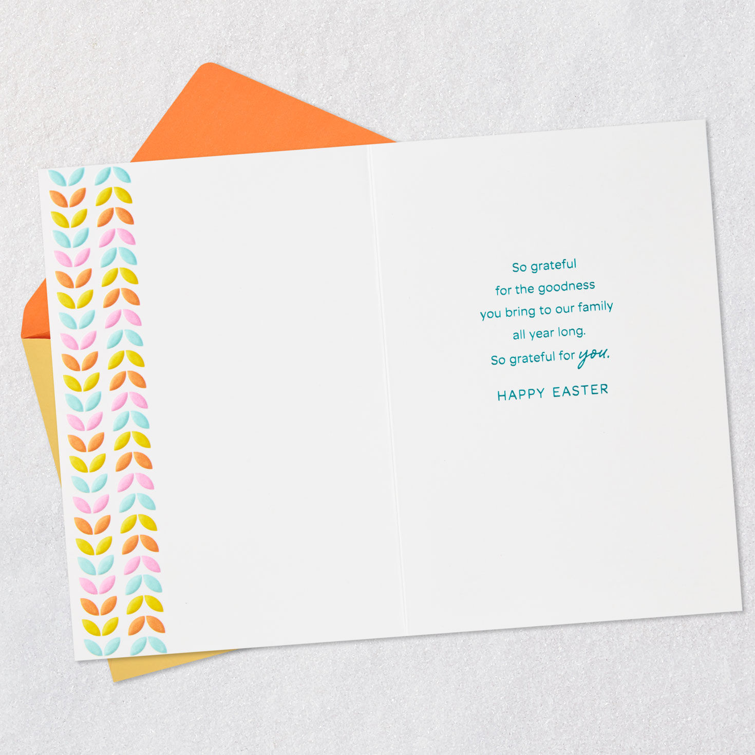 Abstract Eggs and Plants Family Easter Card Open card with envelope image number 3