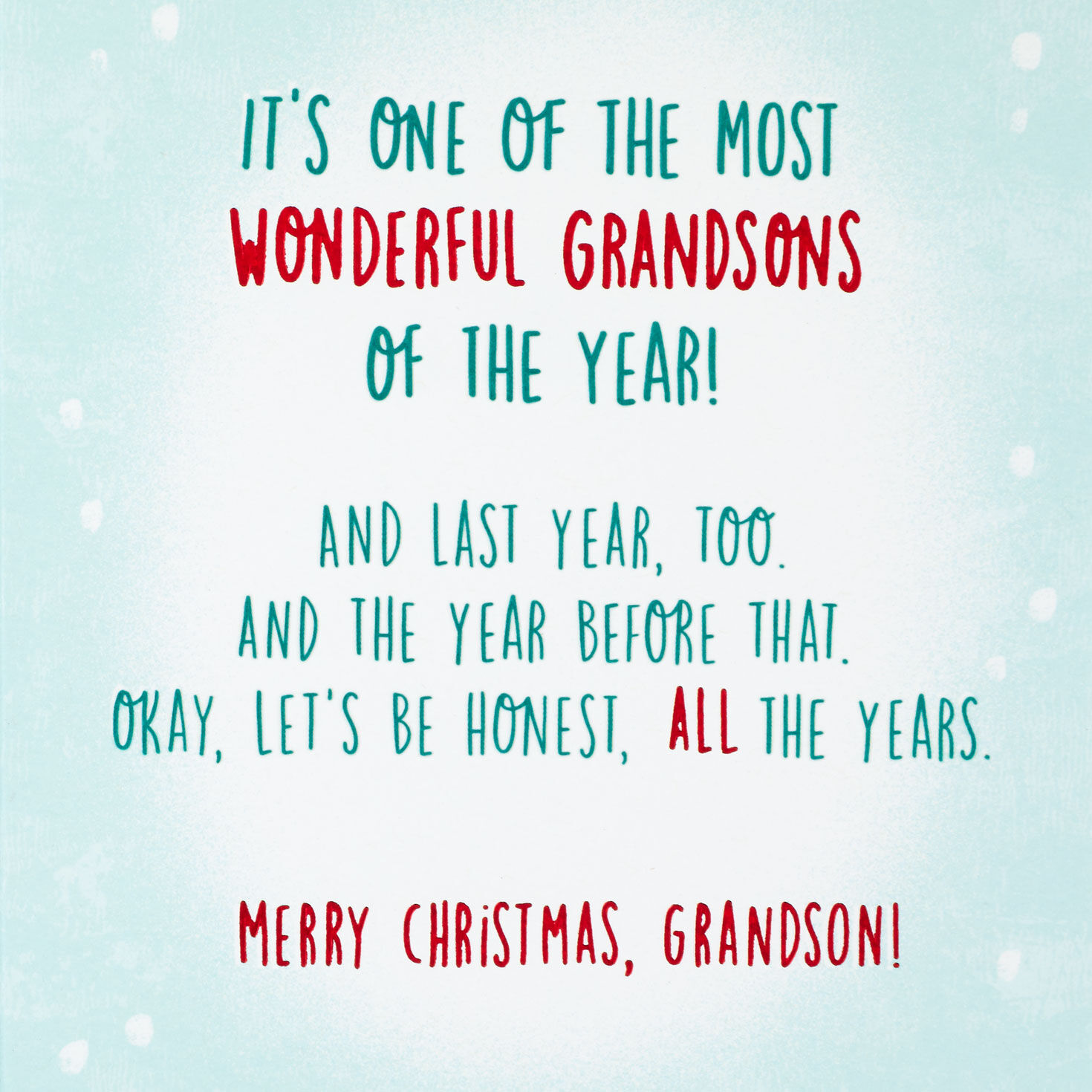 One of the Most Wonderful Grandsons Funny Christmas Card for only USD 3.99 | Hallmark