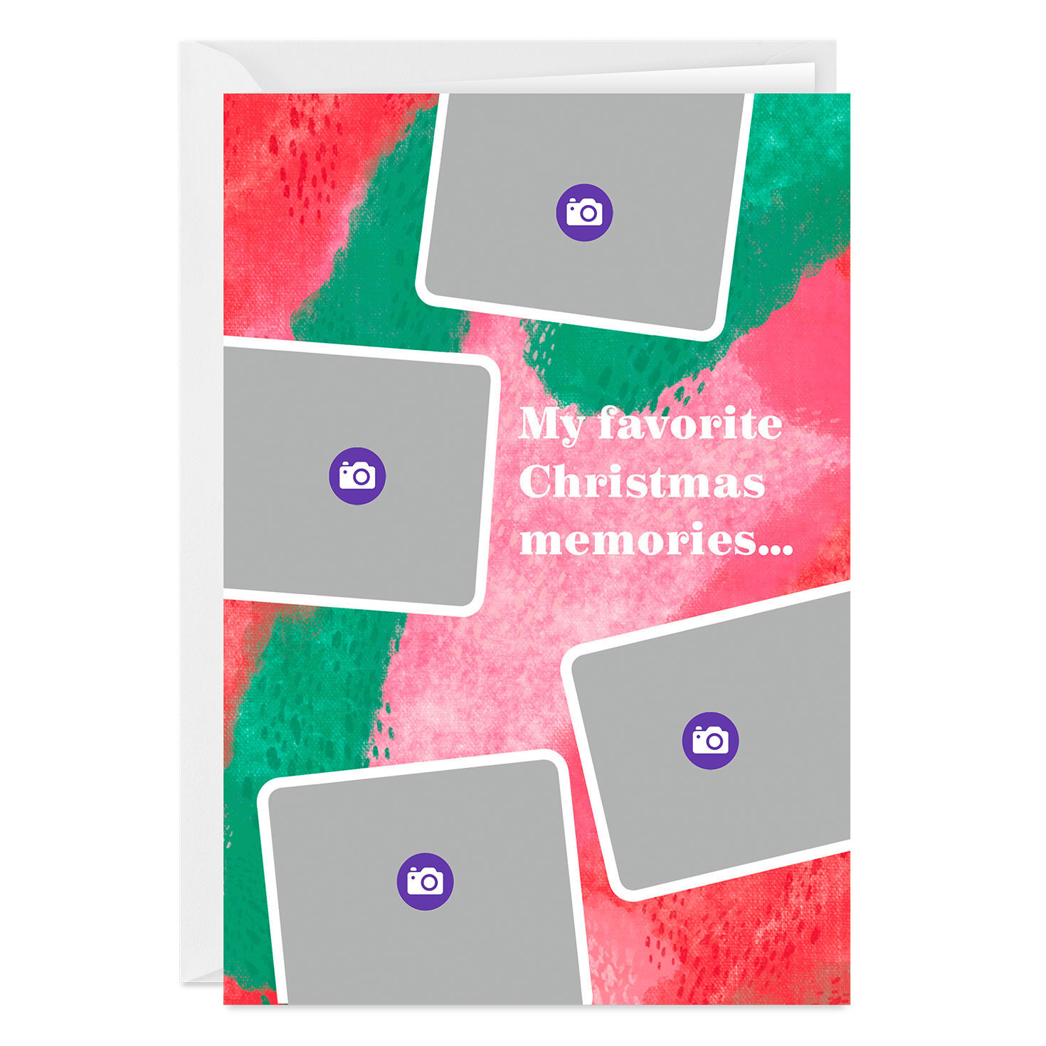 Personalized Red and Green Photo Collage Photo Card for only USD 4.99 | Hallmark