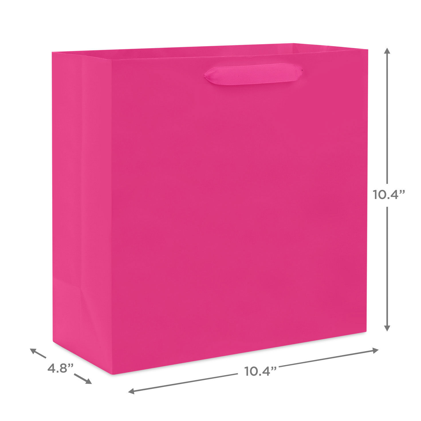 10.4" Hot Pink Large Square Gift Bag, Hot Pink, large image number 3