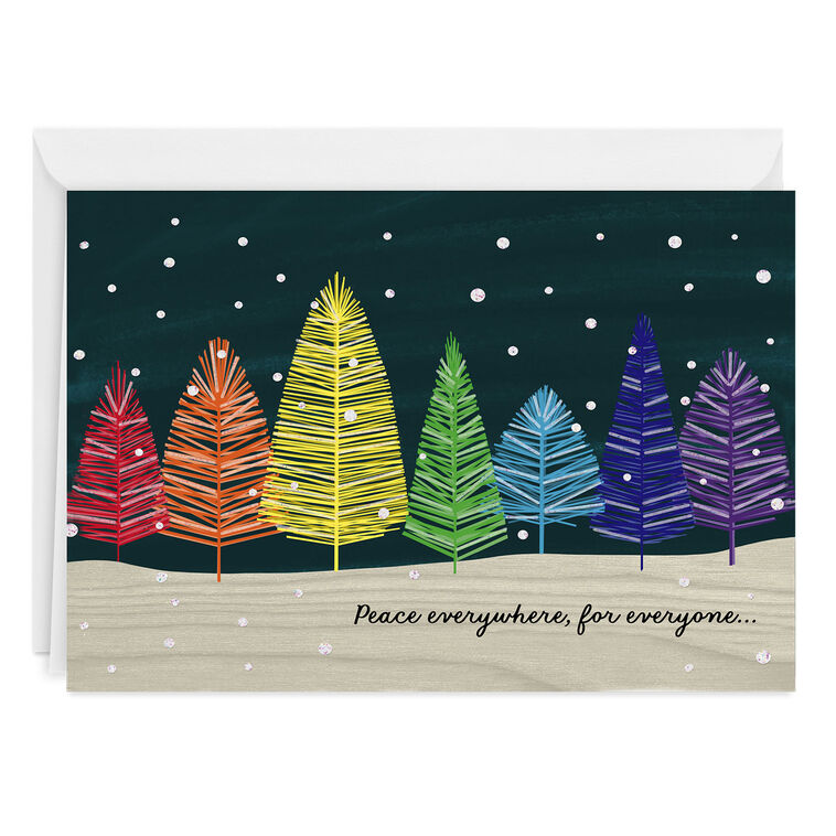 Colorful Peace Forest Custom Holiday Card