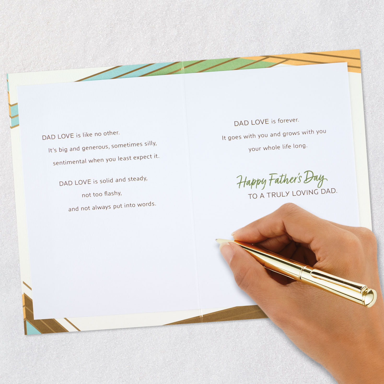 Gold Foil Angular Lines Father's Day Card Signing card image number 7