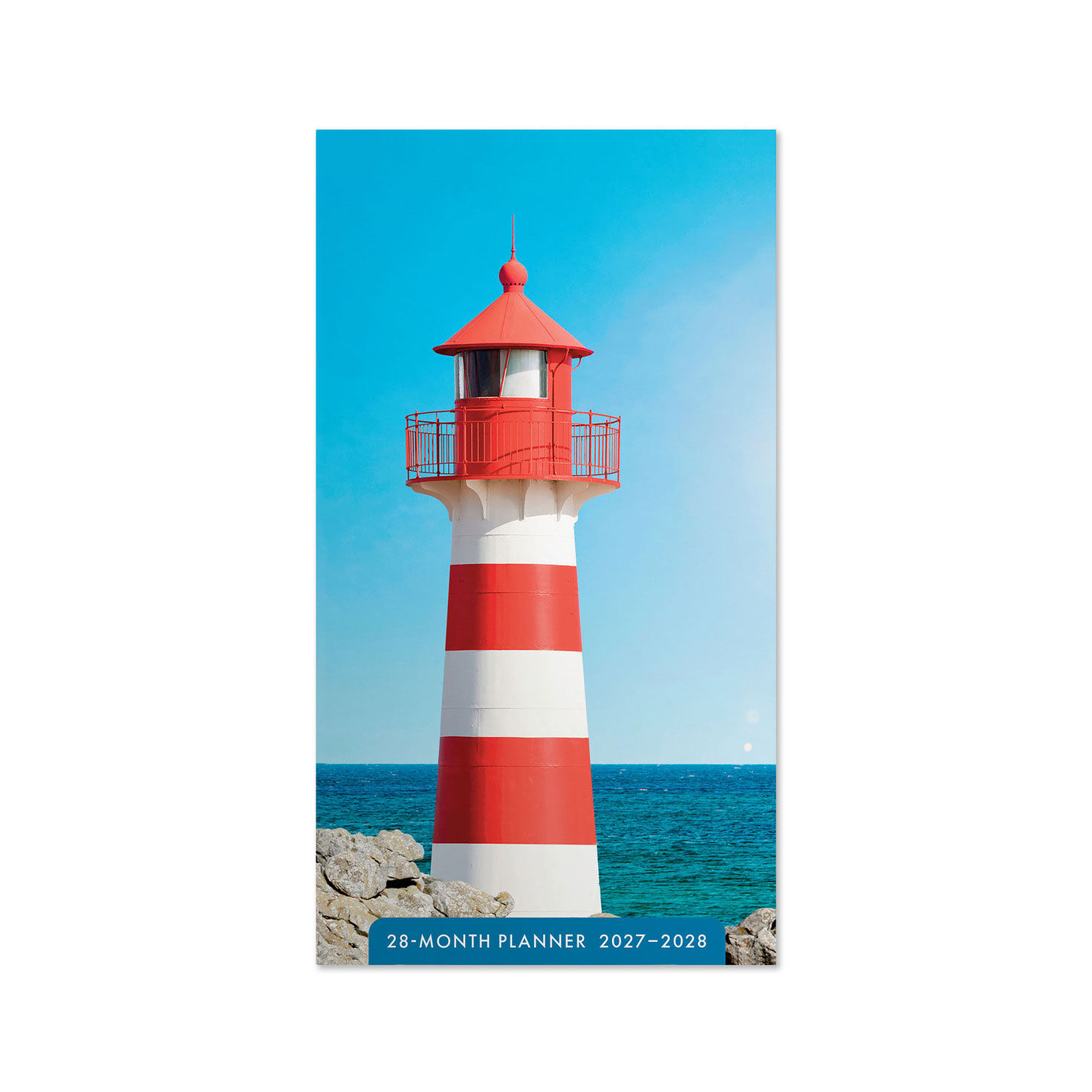 Striped Lighthouse 2027-2028 Inspirational Pocket Planner, 28-Month