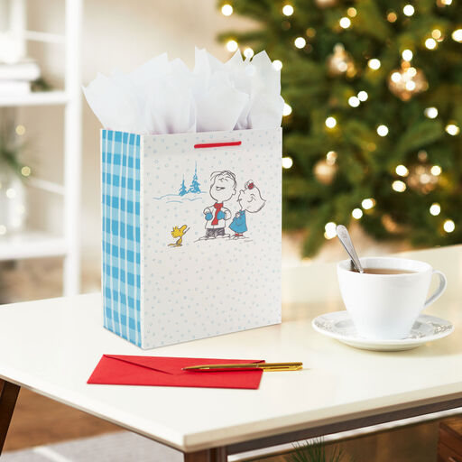 9.6" Peanuts® Trio Medium Christmas Gift Bag, 