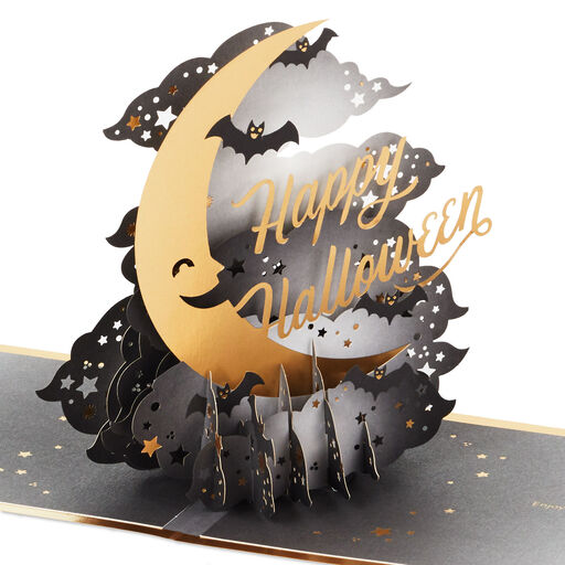 Crescent Moon 3-D Pop-Up Halloween Card, 