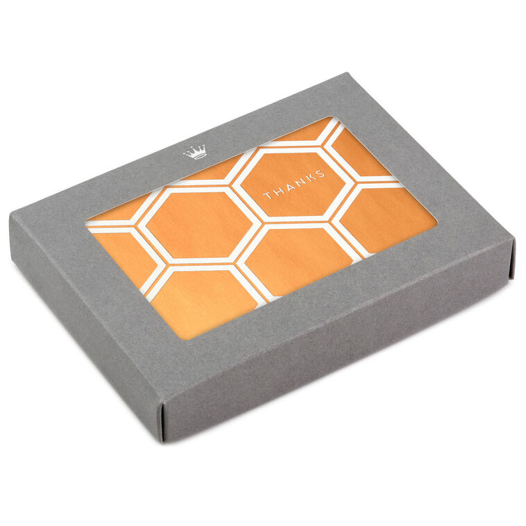 Copper Foil Hexagons Boxed Thank-You Notes, Pack of 10