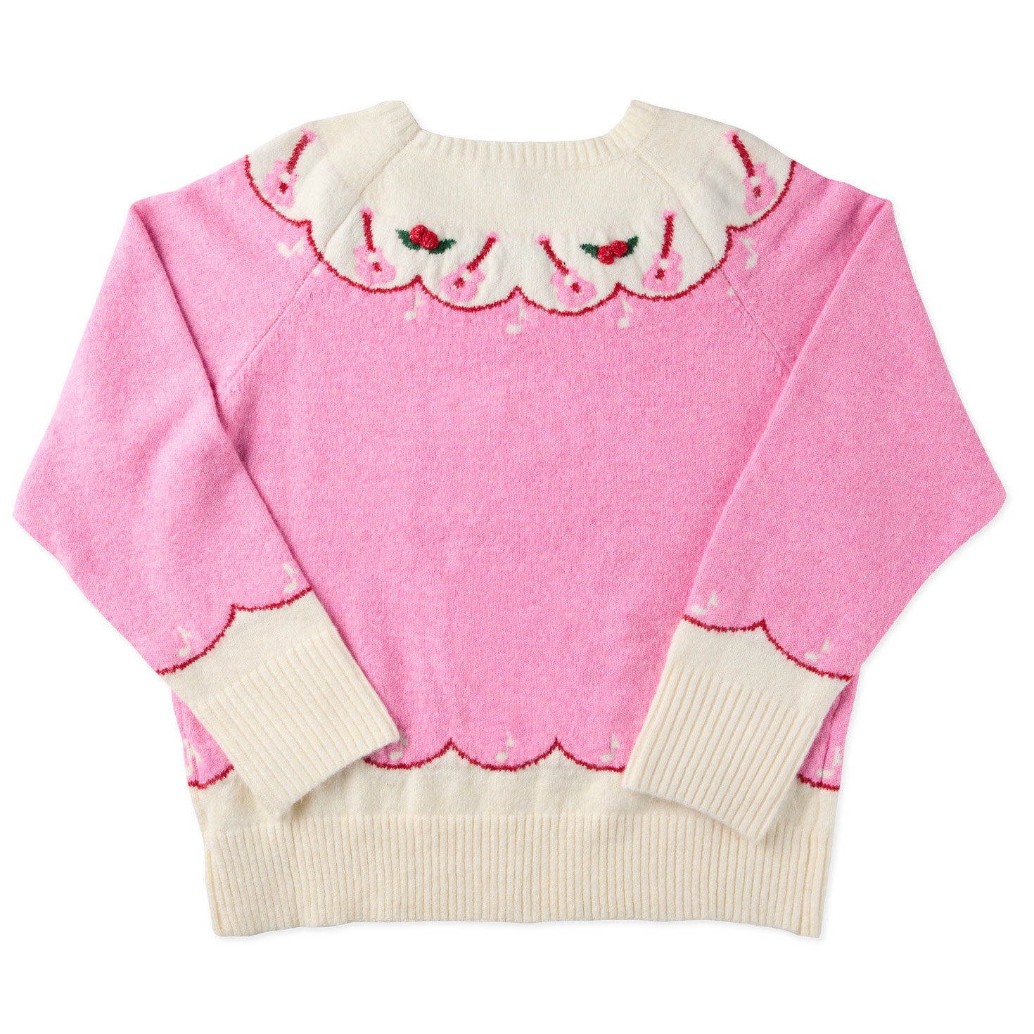 Hallmark and Grand Ole Opry Pink and Cream Sweater back image number 2