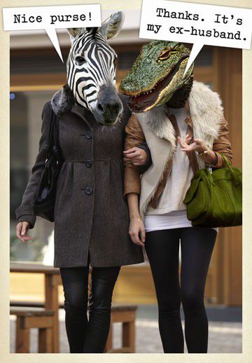 Ex-Husband Alligator Purse Funny Friendship Card
