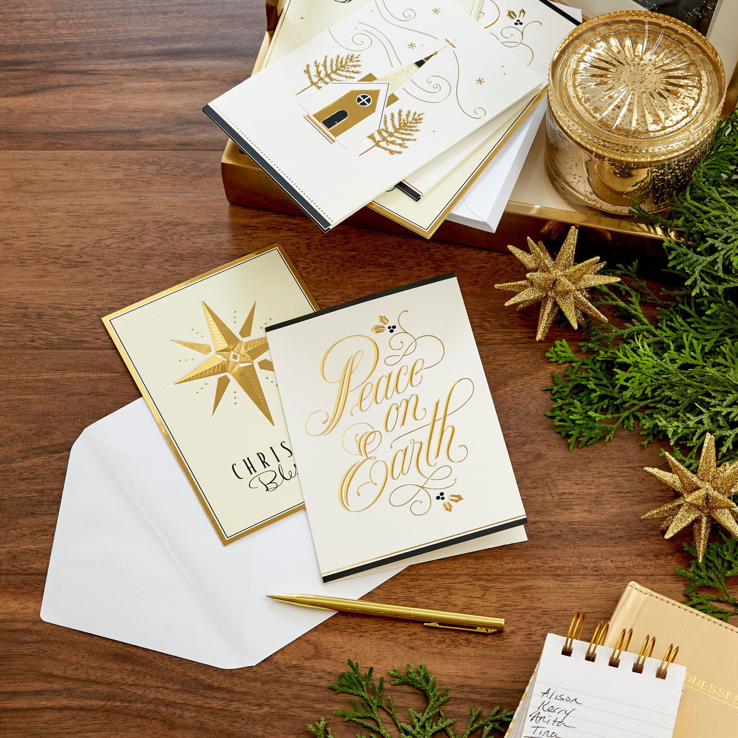 White and Gold Assorted Boxed Christmas Cards  image number 7