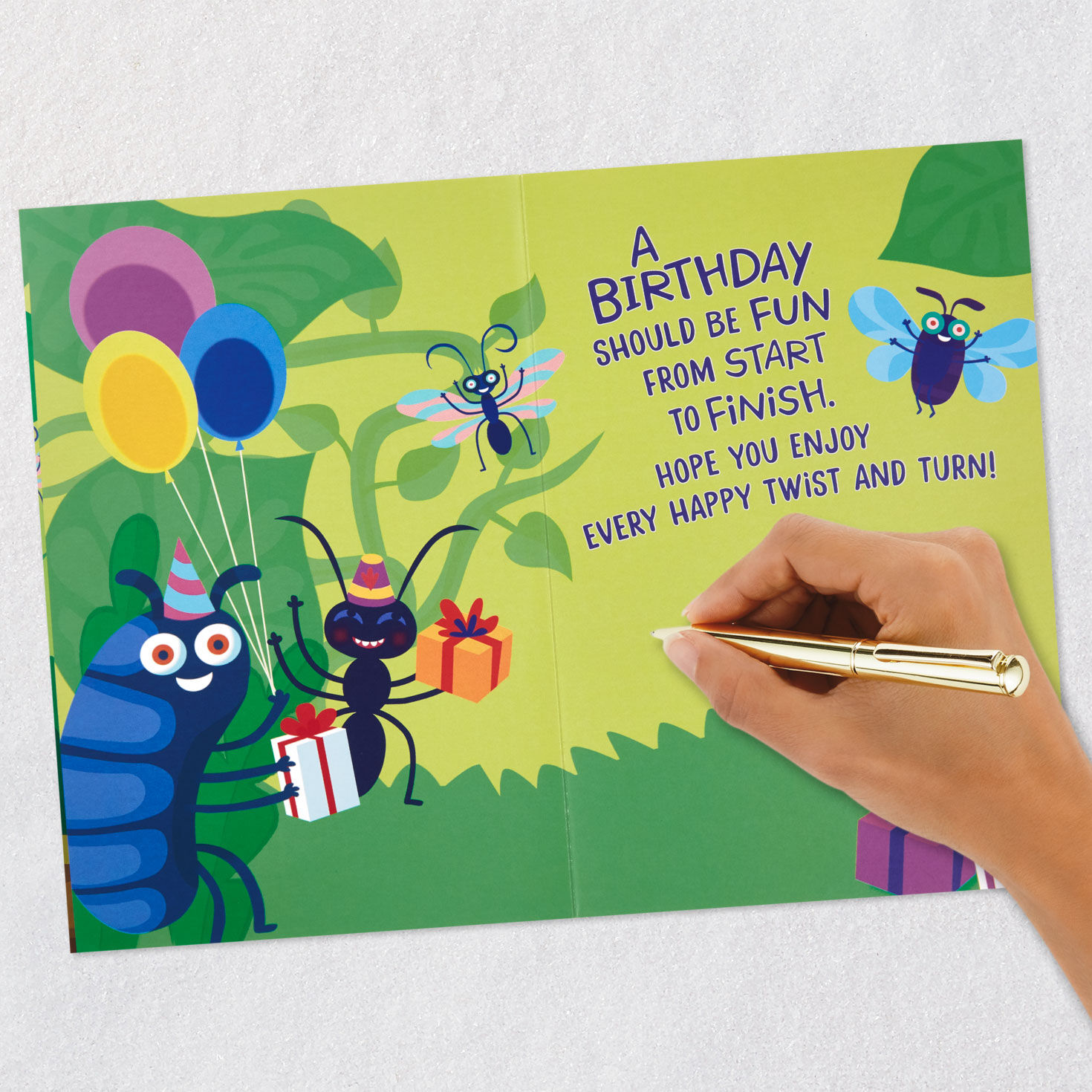 Roly Poly Ball Maze Game Birthday Card for Kids Signing card image number 6