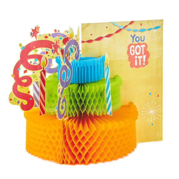 16" Make a Fuss Cake Pop-Up Jumbo Birthday Card, , large image number 2