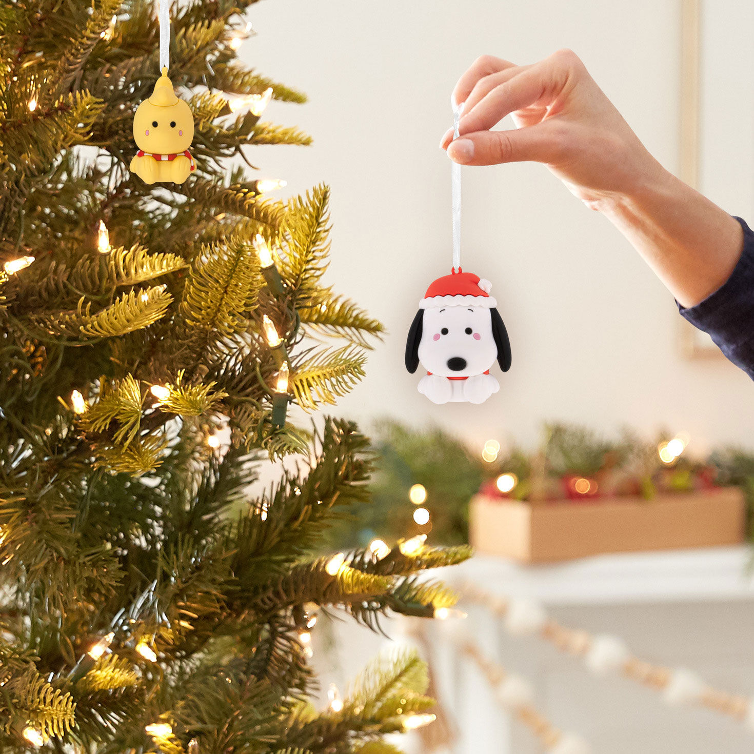 Better Together Peanuts® Holiday Snoopy and Woodstock Magnetic Hallmark Ornaments, Set of 2 for only USD 14.99 | Hallmark